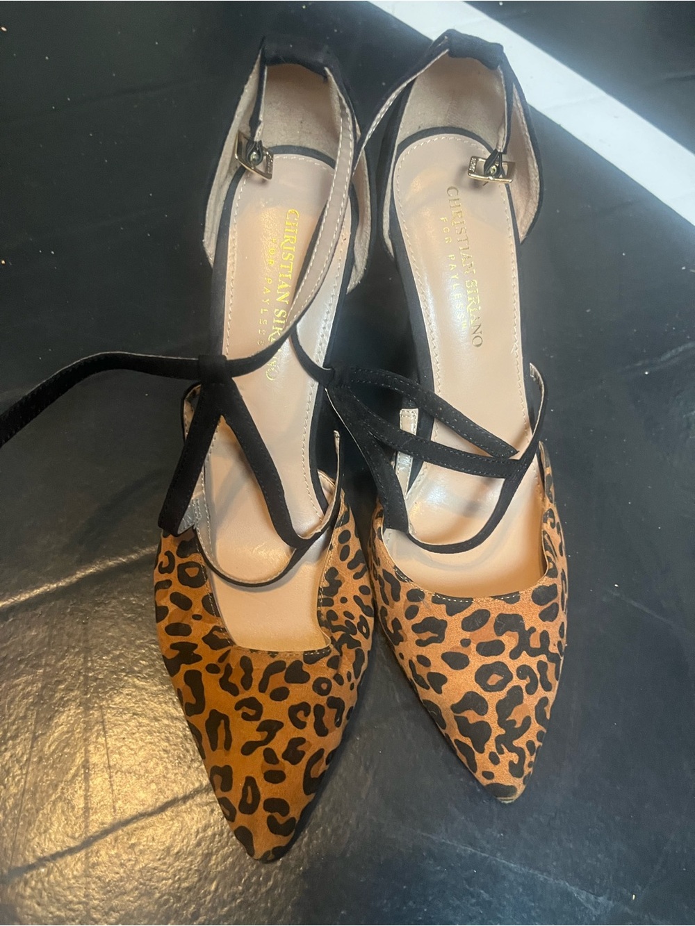 Christian Siriano leopard print heels size 10